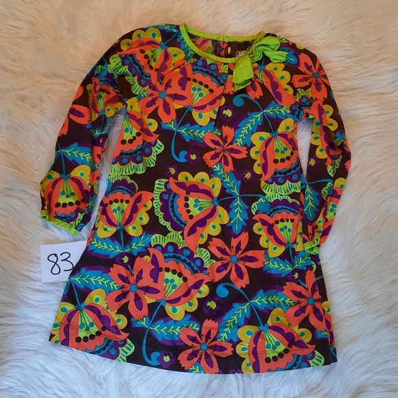 JKhaki Bold Colored Floral Print Dress with 3d Bow - Picture 8 of 8